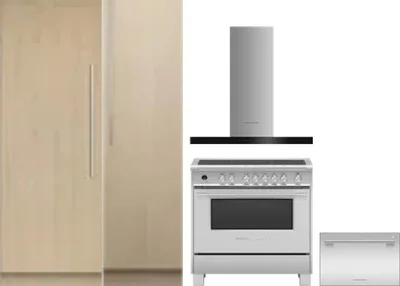 5 Piece Package Includes Refrigerator, Freezer, Range, Hood And Dishwasher